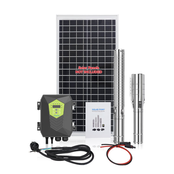 4" 18M Head 1100W Deep Well Water Solar Pump Kit